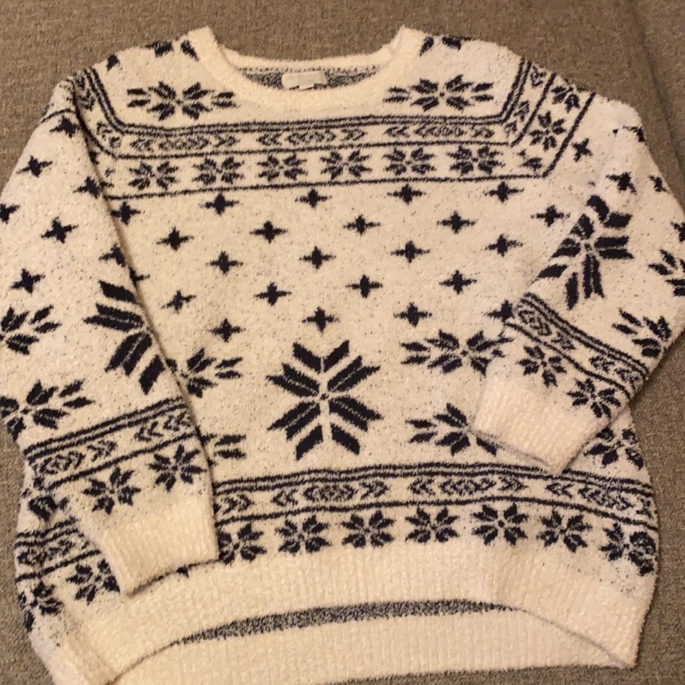 Barefoot dreams fair isle cozy knit sweater 1X